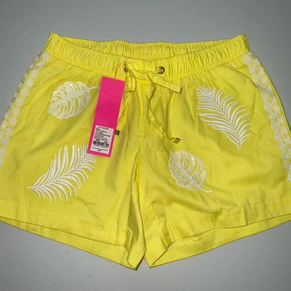 Lilly Pulitzer NWT 5" Katia Emb Shorts Watch Hill Yellow Fiesta Size XXS - Picture 6 of 16